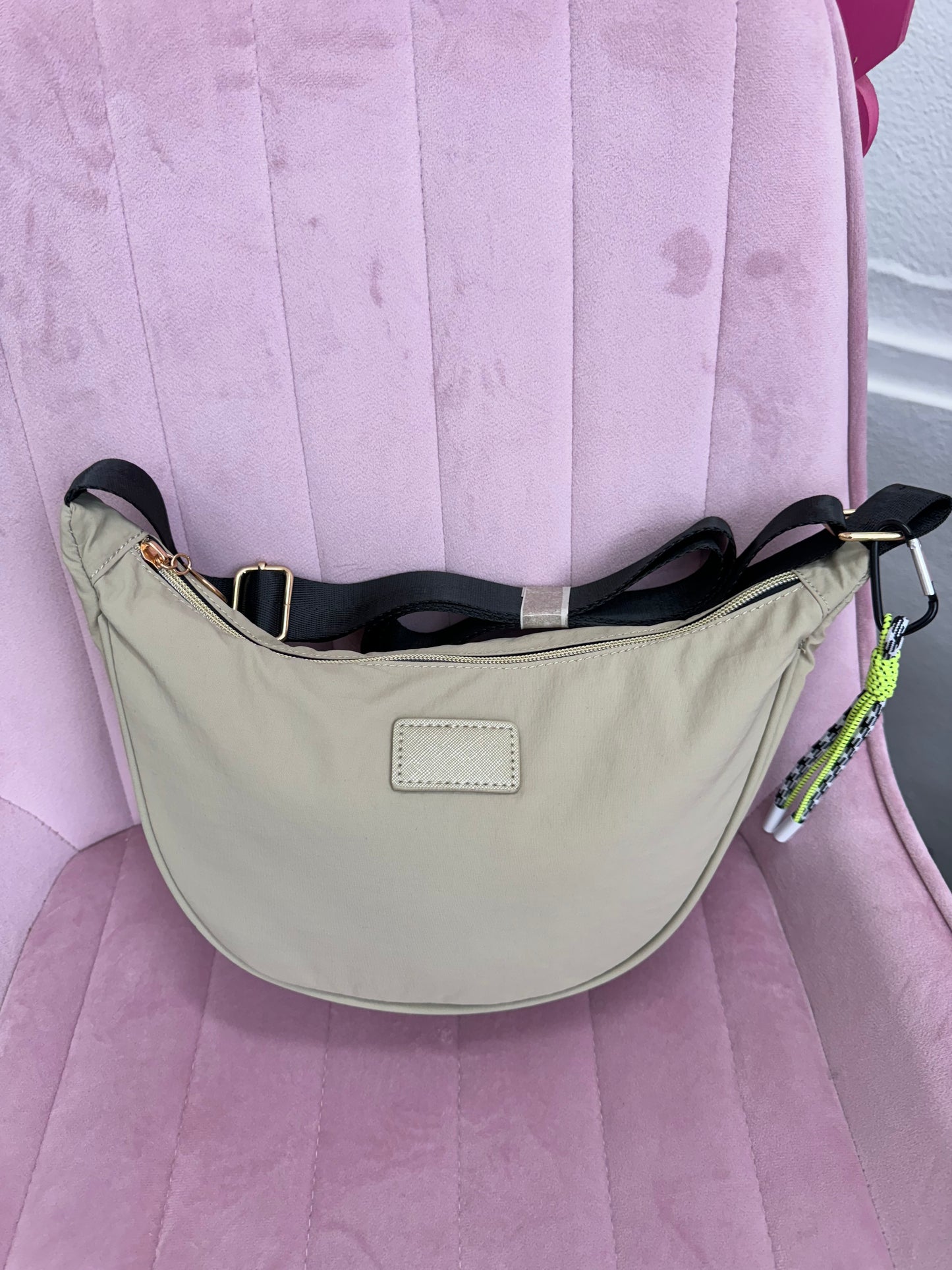 Bolso nylon beige